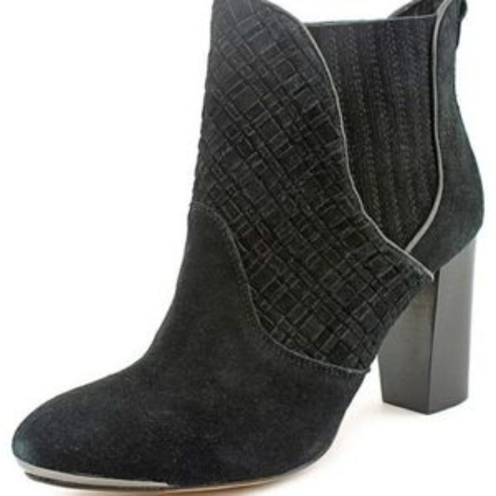 Elliott‎ Lucca Black Suede Woven Booties Sz 8 - EUC